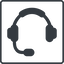 Thin, line, square, horizontal, mirror, phone, , call, headset-solid, headset, headphone, microphone, support icon