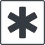 Thin, line, up, square, star, asterisk, asterisk-solid icon