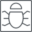 Thin, line, up, square, animal, bug, debug, debugging, insect, bug-thin icon