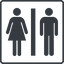 Thin, line, square, man, woman, dot, toilets, pictogram, dot-50, men, wc, women, dot-toilets icon