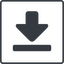 Thin, line, up, square, download, downloaded, downloading, download-solid icon