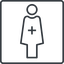 Thin, line, square, nurse, medical, healthcare, health, female, medic, female-nurse, doctor, hospital, female-nurse-thin icon