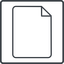 Thin, line, up, square, file, sheet, paper, file-thin, document icon