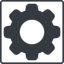 Thin, line, square, setting, config, gear, wheel, settings, cog, gear-wide, gear-solid icon