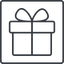 Thin, line, square, party, birthday, gift, christmas, box, present, gift-thin icon