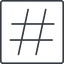 Thin, line, square, social, hashtag, hashtag-thin icon