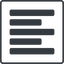 Thin, line, up, left, solid, square, text, align, left-align, alignment, editor, left-align-solid, align-right icon