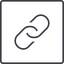 Thin, line, square, hypertext, link, url, href, chain, link-thin icon