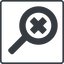 Thin, line, up, square, cross, search, magnifying, glass, research, magnifying-glass, keywords, keyword, glass-cross, magnifying-glass-cross-solid, no-result, magnifying-glass-cross icon