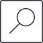 Thin, line, square, search, magnifying, glass, research, magnifying-glass-thin, magnifying-glass, keywords, keyword icon