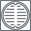 Thin, line, up, square, manhole, sewer, sewer-manhole, metal, cover, manhole-thin icon