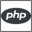 Thin, line, solid, square, logo, brand, php, hypertext, preprocessor, php-logo icon