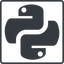 Thin, line, square, logo, python icon