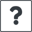 Thin, line, square, question, mark, question-mark, help icon
