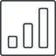 Thin, line, square, statistics, antenna, mobile, signal, bars, level, strength, signal-thin, wifi icon