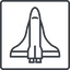 Thin, line, up, square, space, nasa, shuttle, spacecraft, orbiter, satellite, space-shuttle, astronaut, discovery, atlantis, columbia, challenger, rocket, space-shuttle-thin icon