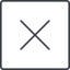 Thin, line, square, times, cross, error, not, remove, no, delete, times-thin, close, cancel, x, math, mathematics, mathematical, maths icon