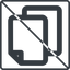 Thin, line, down, square, large, prohibited, copy, copy-wide, files icon
