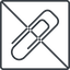 Thin, line, down, square, prohibited, paper, clip, attachment, paper-clip, paper-clip-alt, paper-clip-alt-thin icon