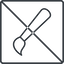 Thin, line, left, square, horizontal, mirror, prohibited, paint, brush, illustrate, drawing, painting, brush-thin icon