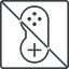Thin, line, left, square, horizontal, mirror, prohibited, game, gaming, games, gamepad, pad, joystick, gamepad-thin icon