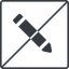 Thin, line, left, wide, square, prohibited, pen, pencil, draw, edit icon