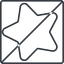Thin, line, left, square, star, rate, rating, prohibited, star-thin, favorite icon