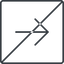 Thin, line, right, square, arrow, direction, prohibited, arrow-simple-thin icon