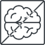 Thin, line, right, square, prohibited, human, idea, brain, intelligence, brain-alt, brain-alt-thin, synapse, neuron, memory icon