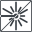 Thin, line, right, square, prohibited, laser, light, cutting, engrave icon