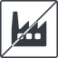 Thin, line, square, horizontal, mirror, factory, industry, window, prohibited, factory-window icon