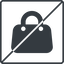 Thin, line, square, horizontal, mirror, prohibited, shopping, cart, market, hand, handbag, bag, bags, handbag-solid icon