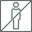 Thin, line, square, horizontal, mirror, man, prohibited, human, male, male-thin icon