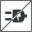 Thin, line, up, square, horizontal, mirror, prohibited, electricity, plug, charge, charger, electric, electrics, electrical, plug-alt icon