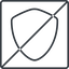 Thin, line, square, horizontal, mirror, prohibited, safe, shield, protection, royalty, blazon, shield-thin icon