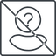 Thin, line, circle, square, user, man, woman, person, prohibited, user-circle, anonymous, anonymous-user, anonymous-user-circle, incognito, unidentified, anonym, anonymous-user-circle-thin icon