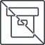 Thin, line, square, prohibited, archive, back-up, archive-thin icon