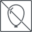 Line, solid, square, prohibited, balloon, party, birthday, carnival, helium, balloons, balloon-thin icon