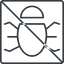 Thin, line, up, square, prohibited, animal, bug, debug, debugging, insect, bug-thin icon