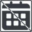 Thin, line, square, prohibited, date, schedule, event, timetable, calendar-solid, calendar icon