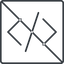Thin, line, solid, square, code, prohibited, html, text, editor, source, source-code, xml, code-thin icon