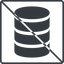 Thin, line, up, square, mysql, sql, prohibited, database, db, storage, barrel, database-solid icon