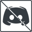 Thin, line, square, brand, network, prohibited, messenger, voip, gaming, discord, discord-alt icon