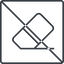 Thin, line, square, remove, prohibited, eraser, erase, rubber, eraser-alt-thin, eraser-alt icon
