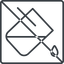Thin, line, square, prohibited, bucket, drip, paint, color, fill, fill-drip, fill-drip-thin icon