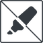 Thin, line, square, prohibited, pen, draw, marker, color, highlighter, annotate, school, highlighter-solid, highlight icon