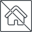 Thin, line, square, small, home, house, prohibited, home-small-thin icon