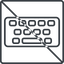 Thin, line, up, square, prohibited, desktop, keyboard, keypad, typing, keyboard-thin icon