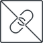 Thin, line, square, hypertext, prohibited, link, url, href, chain, link-thin icon