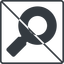 Thin, line, square, search, magnifying, glass, prohibited, research, magnifying-glass-solid, magnifying-glass, keywords, keyword icon